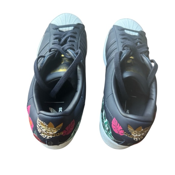 Adidas Superstar Black Floral Sneakers - Picture 5 of 8